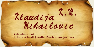 Klaudija Mihailović vizit kartica